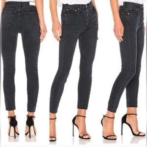 RE/DONE Originals High Rise Skinny Jeans Sz 29 Stretch Designer Denim Button Fly